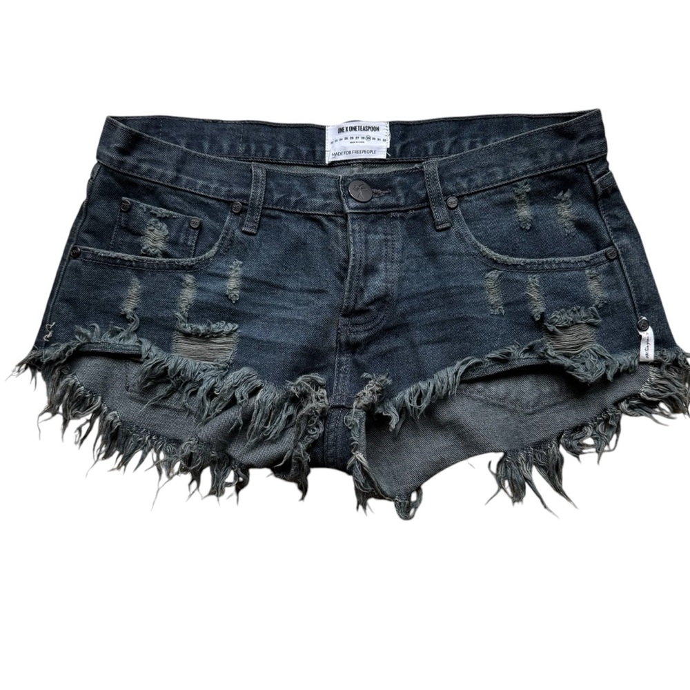 One x One Teaspoon, For Free People Blue Denim Shorts, Size 29